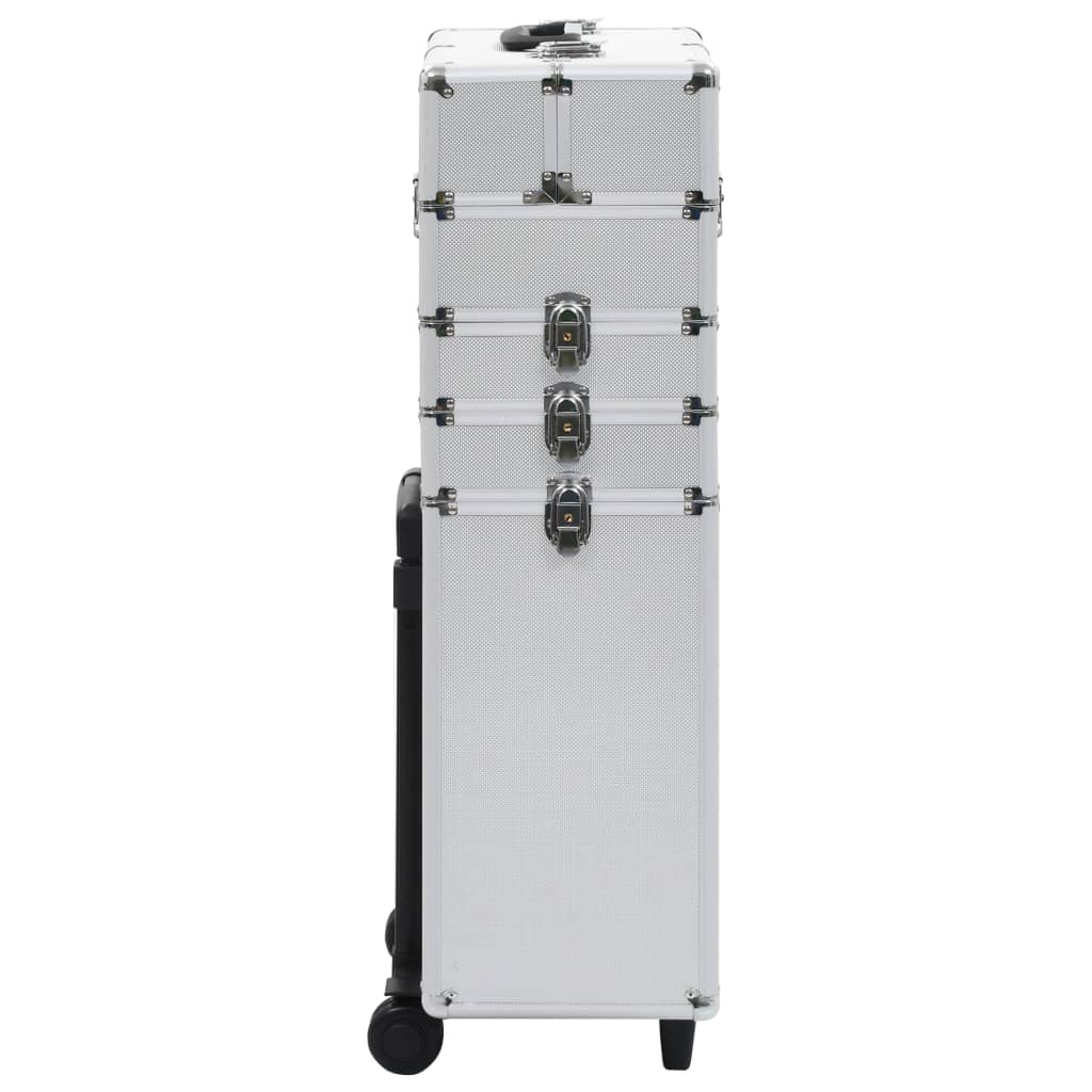 vidaXL Make-up Trolley Aluminum Cosmetic Beauty Case Suitcase Pink/Silver