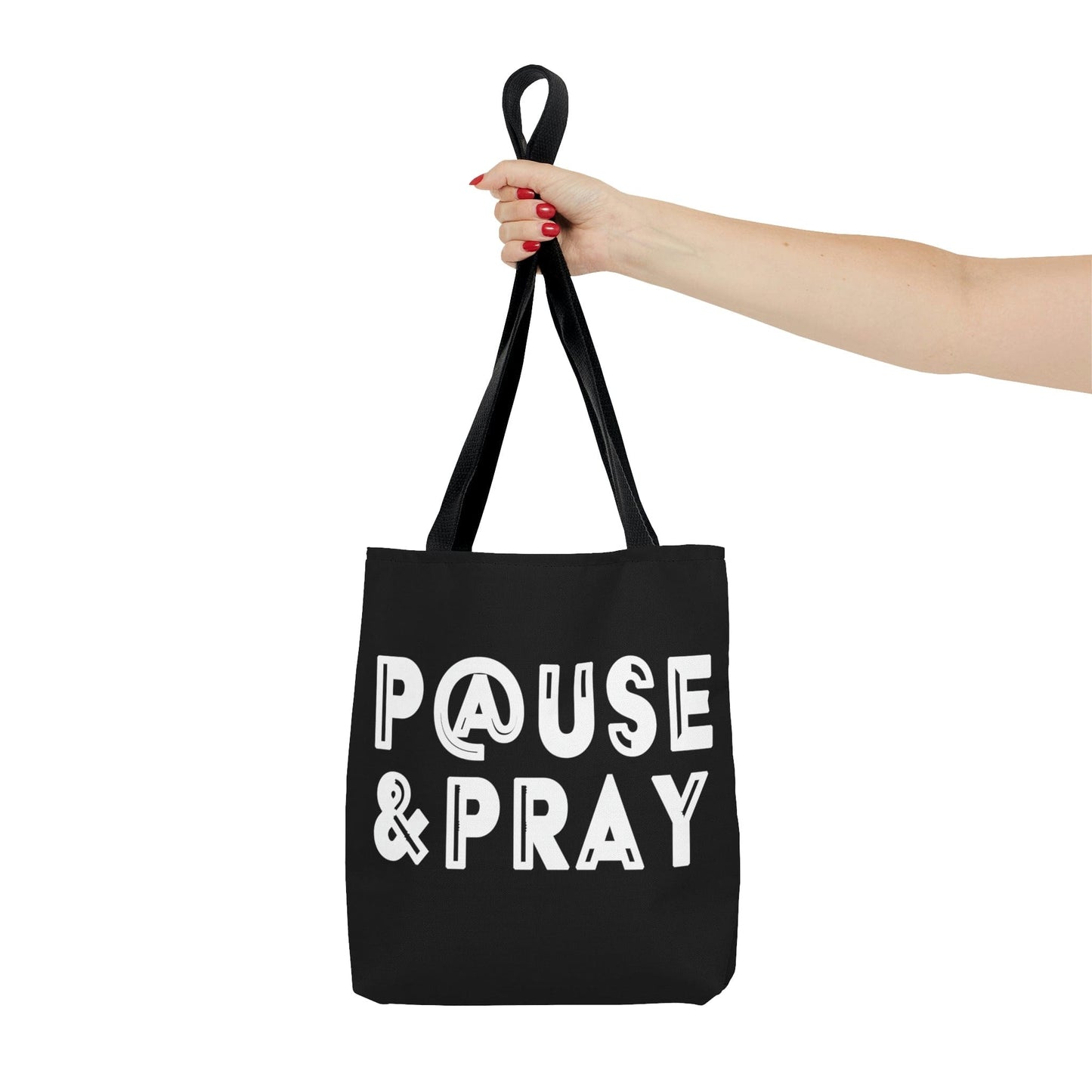 Large Tote Bag - Pause and Pray - Christian Inspiration