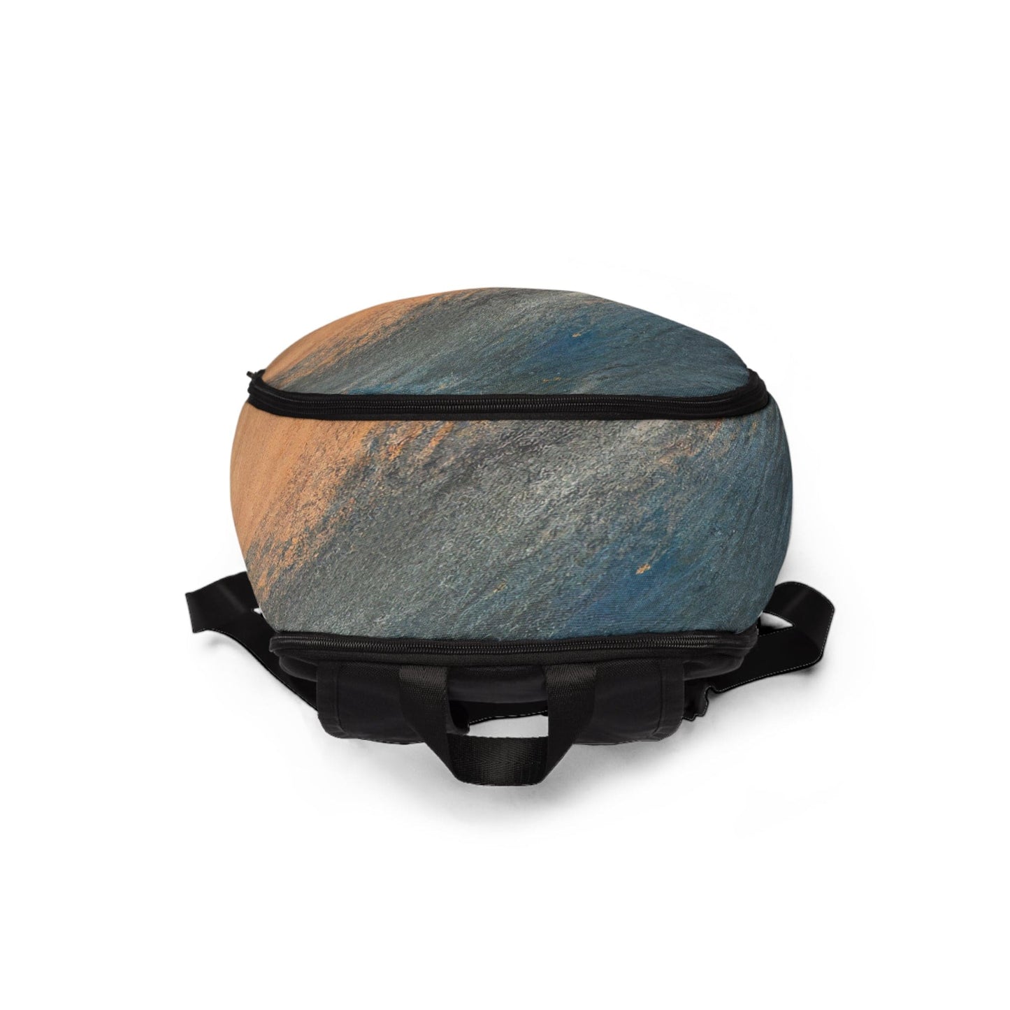 Fashion Backpack Waterproof Blue Orange Abstract Pattern