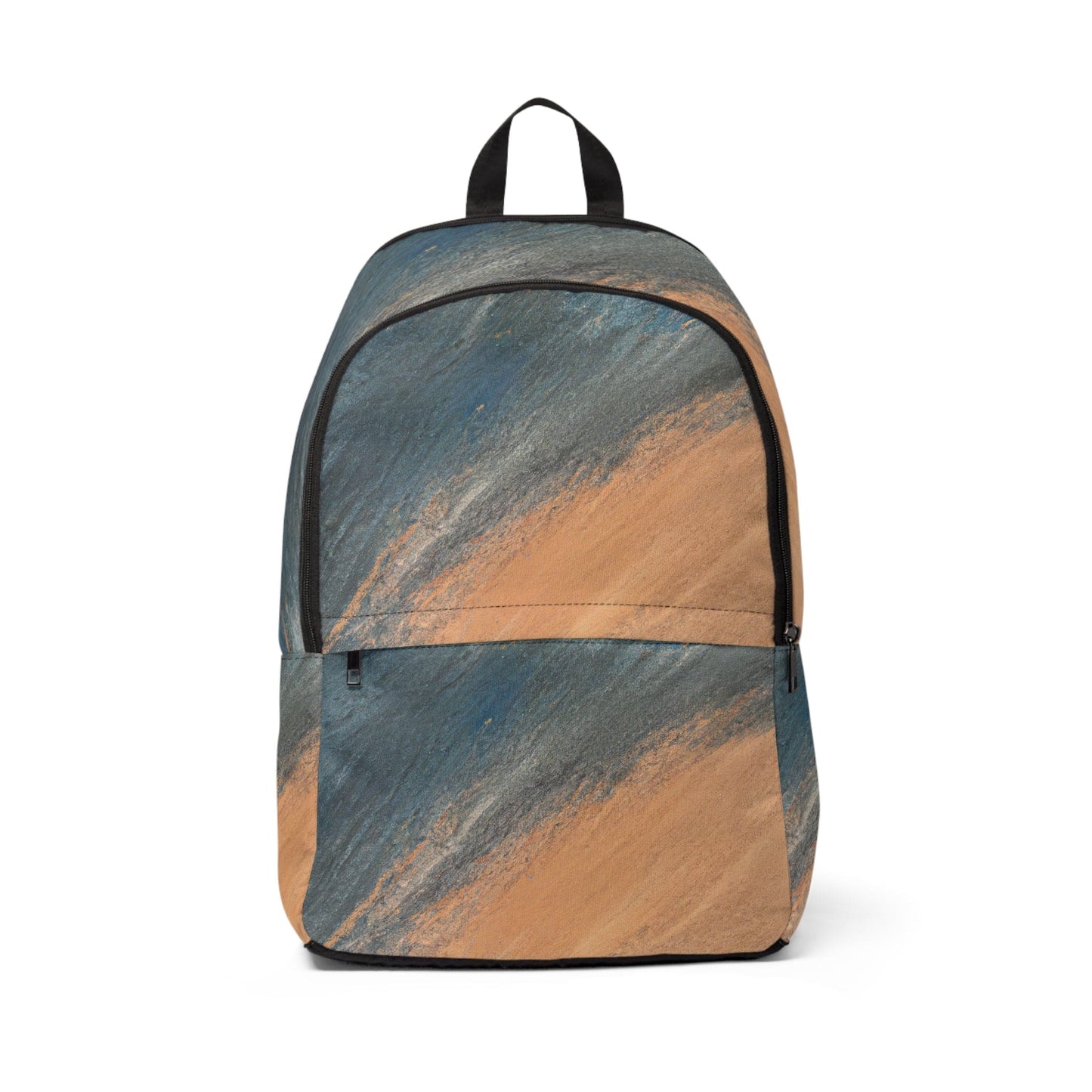 Fashion Backpack Waterproof Blue Orange Abstract Pattern