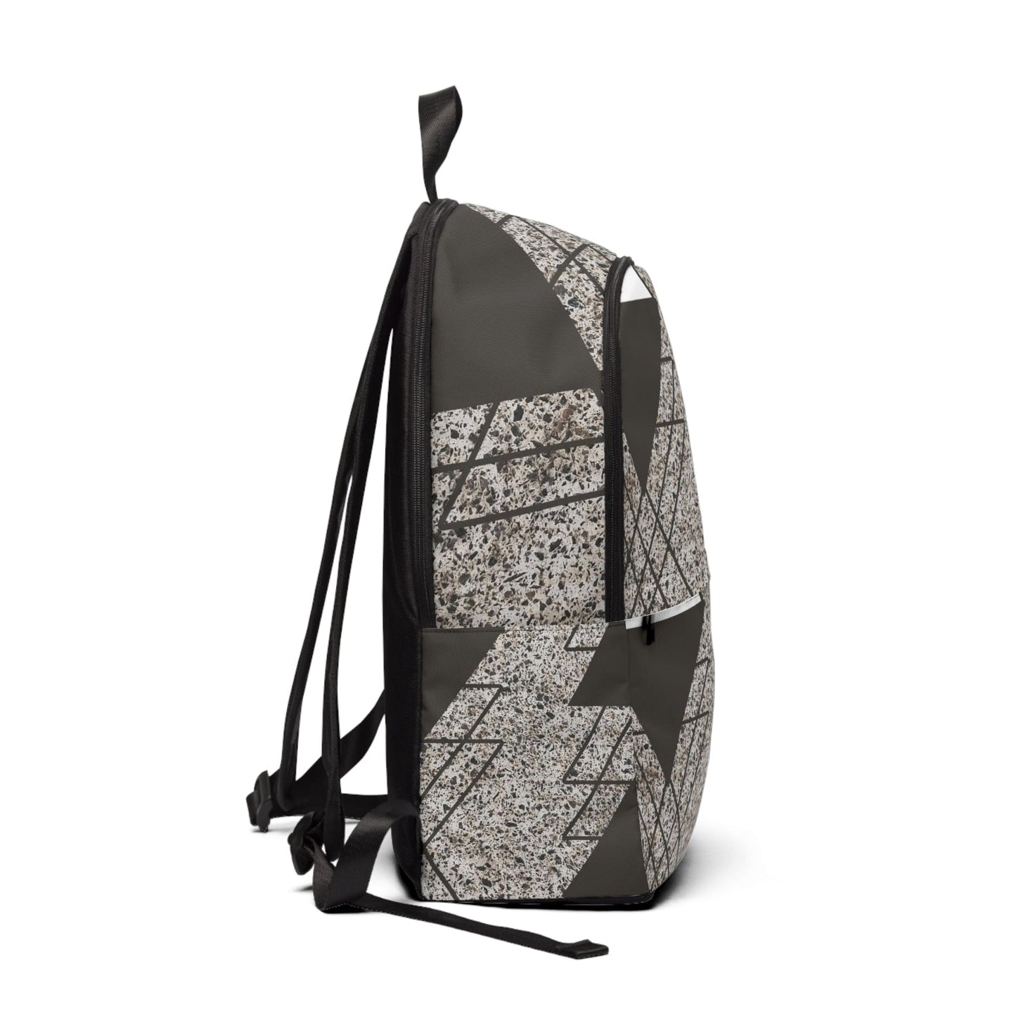 Fashion Backpack Waterproof Brown and White Triangular Colorblock