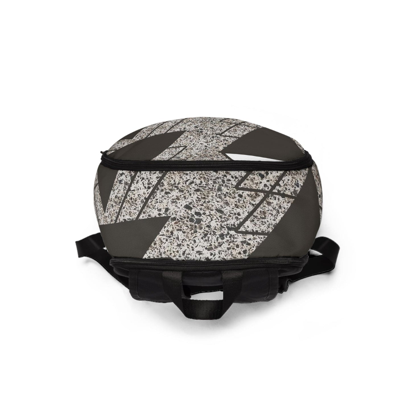 Fashion Backpack Waterproof Brown and White Triangular Colorblock