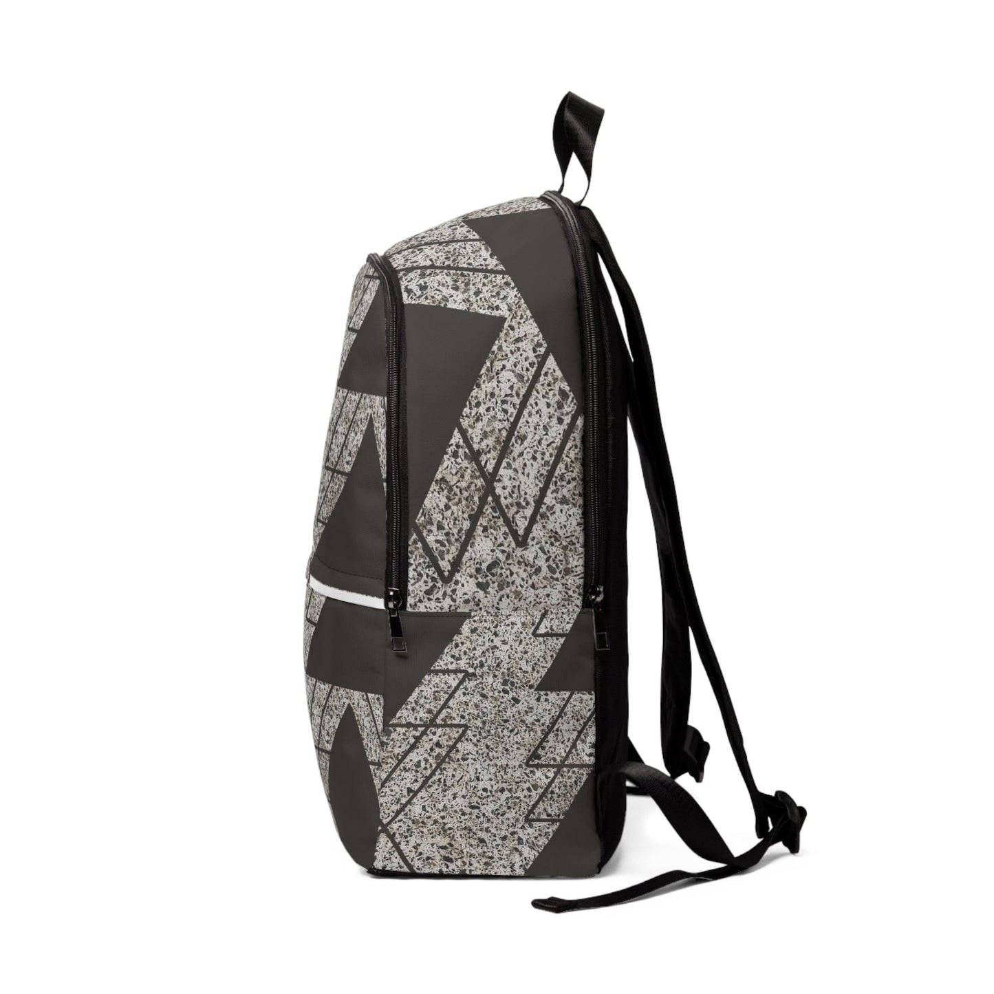 Fashion Backpack Waterproof Brown and White Triangular Colorblock
