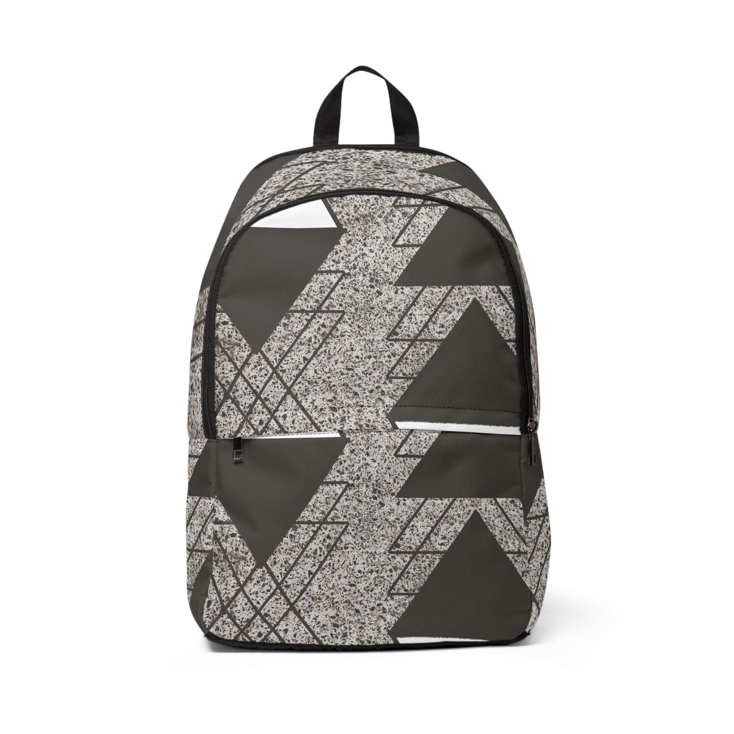 Fashion Backpack Waterproof Brown and White Triangular Colorblock