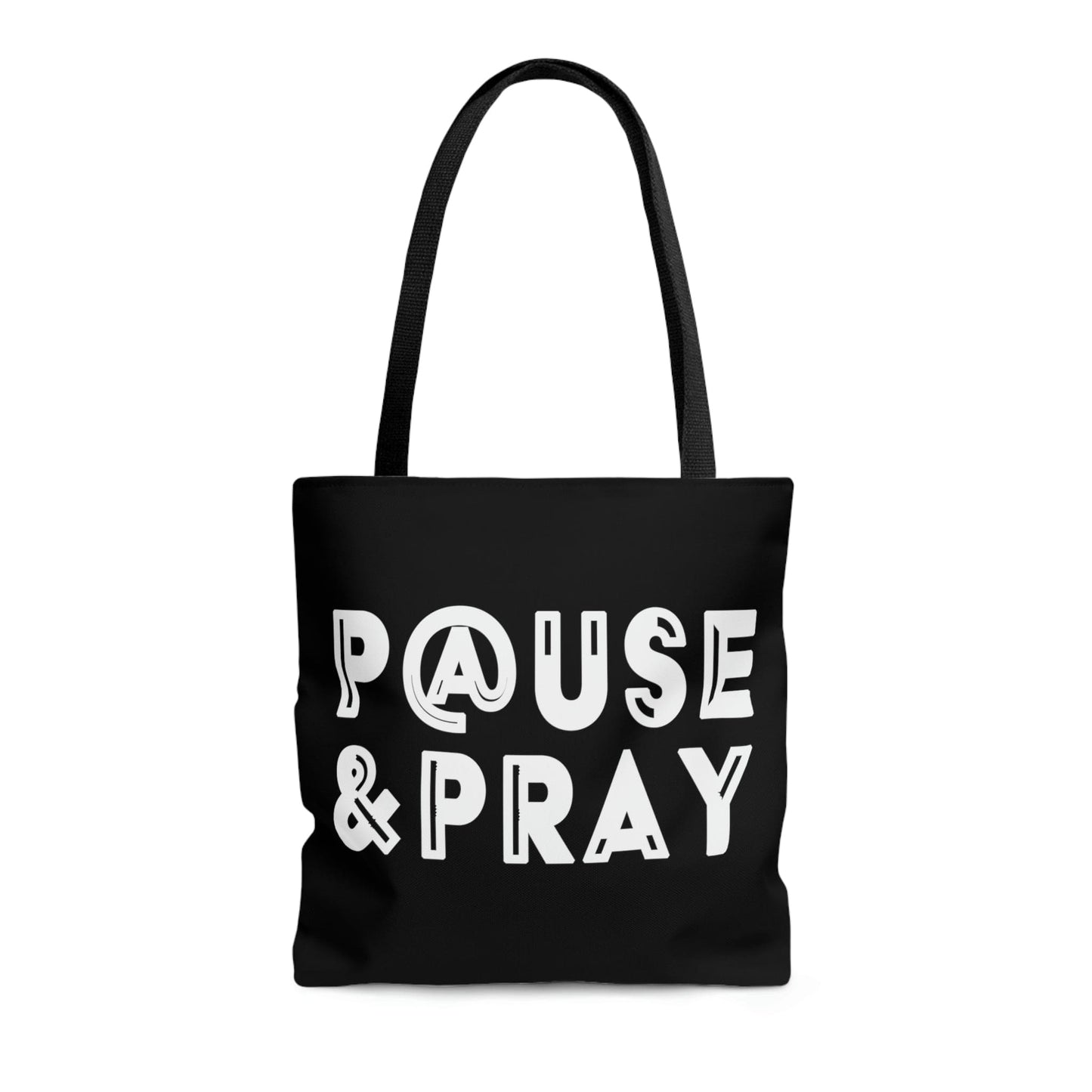 Large Tote Bag - Pause and Pray - Christian Inspiration