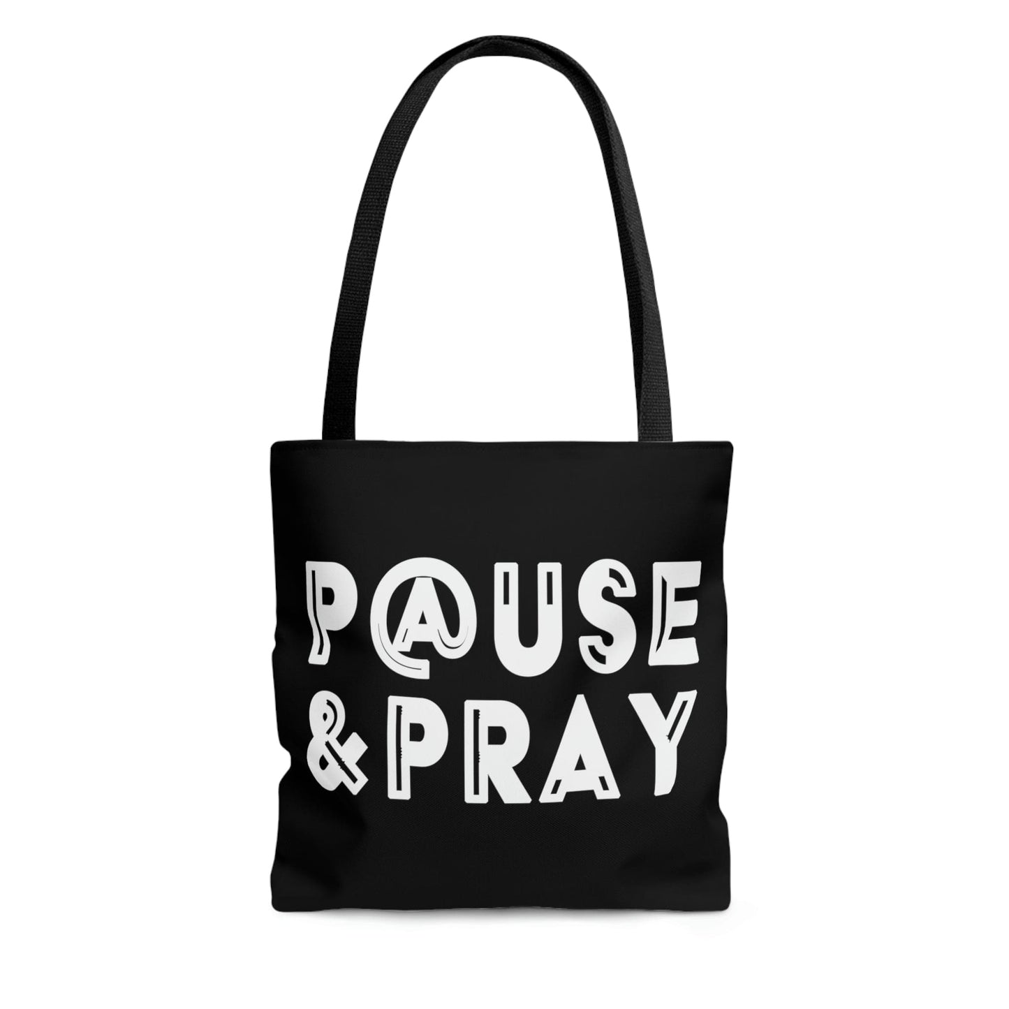 Large Tote Bag - Pause and Pray - Christian Inspiration