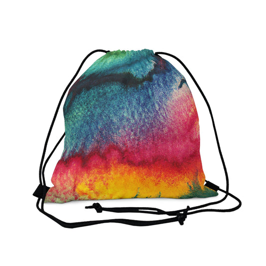 Drawstring Bag - Multicolor Watercolor Abstract Print
