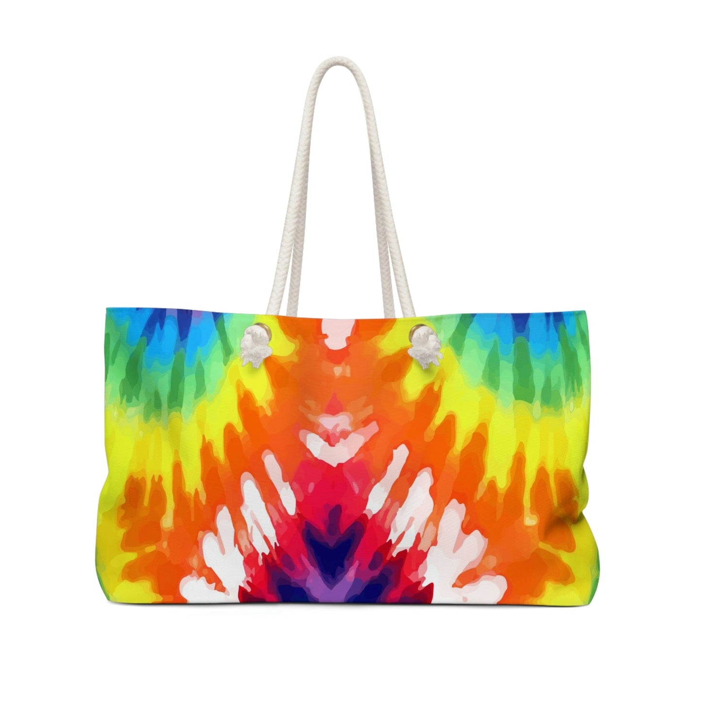 Weekender Tote Bag for Work/school/travel - Psychedelic Rainbow Tie Dye